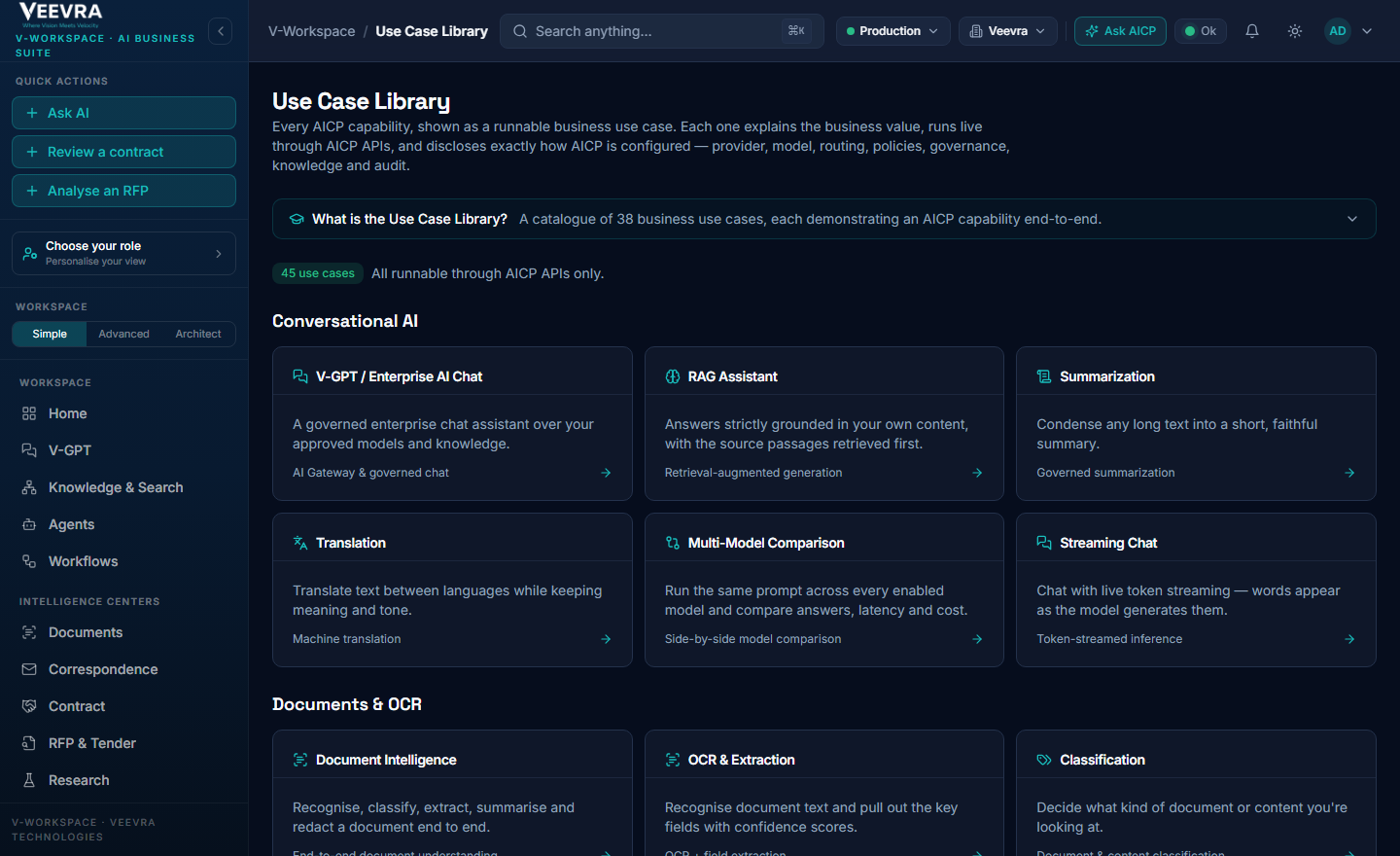 V-Workspace · Use Case Library